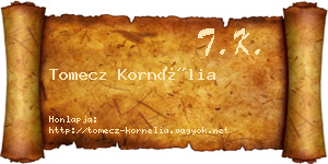 Tomecz Kornélia névjegykártya